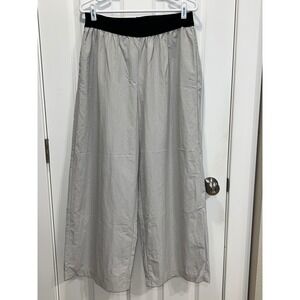 Moon Light Silver Gray Wide Leg Lounge Pants Womens XL Elastic Waist Cropped